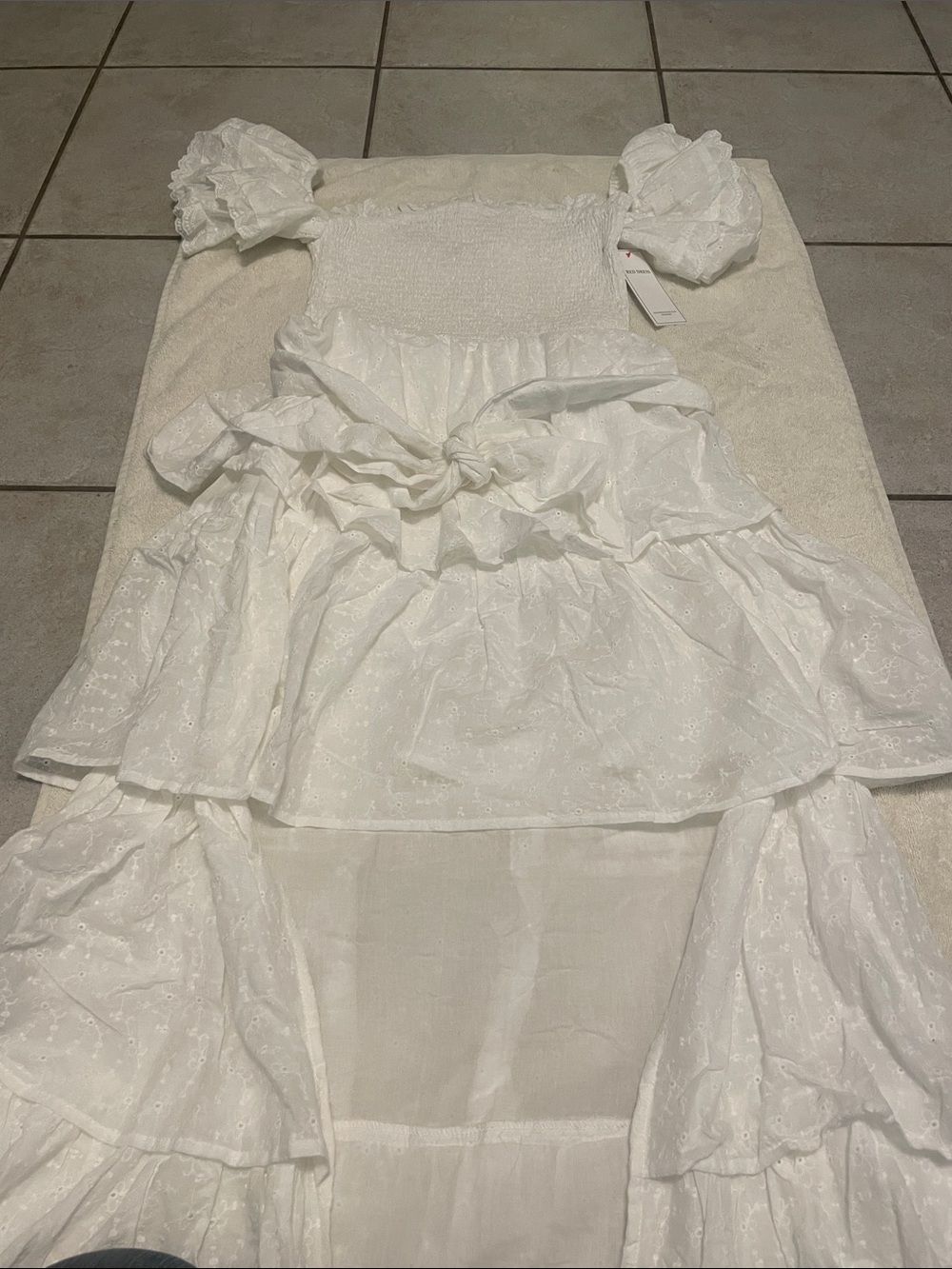NWT Red Dress Aura White Tiered Ruffle Maxi Dress - Picture 2 of 8